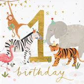 Jungle 1st Birthday Card