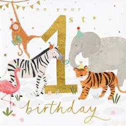 Jungle 1st Birthday Card