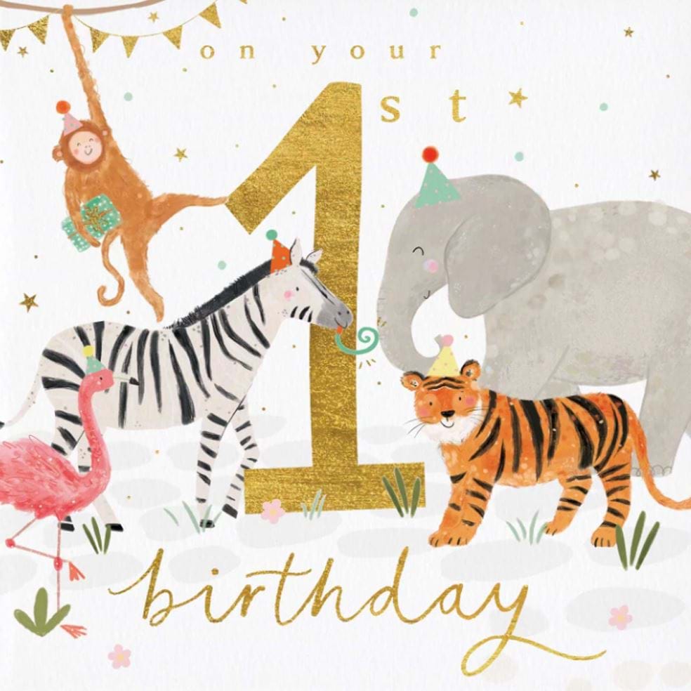 Jungle 1st Birthday Card