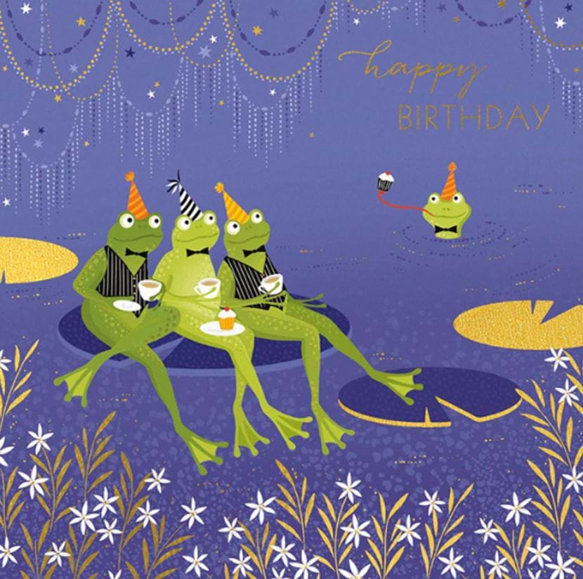 Frog Party Birthday Card