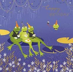 Frog Party Birthday Card