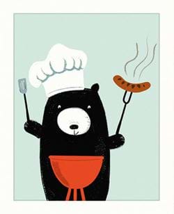 Bear & BBQ Greeting Card