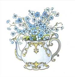 Blue Flowers Greeting Card