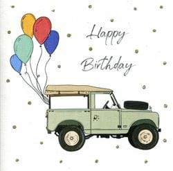 Jeep Balloons Birthday Card