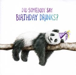 Drinks? Panda Birthday Card