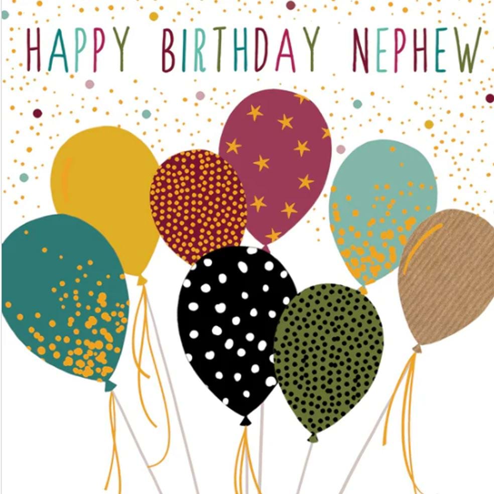 Balloons Nephew Birthday Card