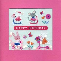 Scooter Animals Birthday Card