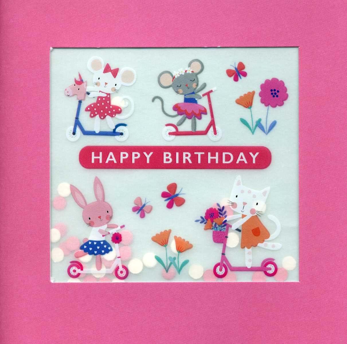 Scooter Animals Birthday Card