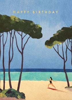 Beach Yoga Birthday Card