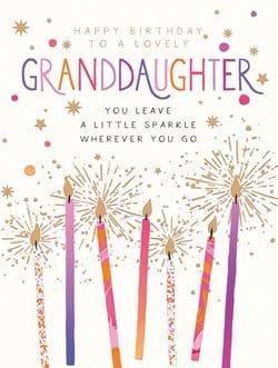 Sparkle Granddaughter Birthday Card