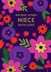 Floral Niece Birthday Card