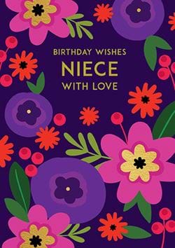 Floral Niece Birthday Card