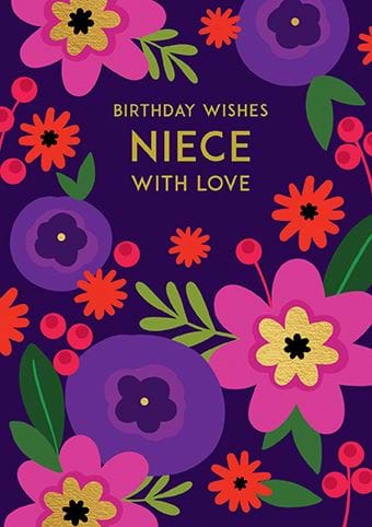 Floral Niece Birthday Card