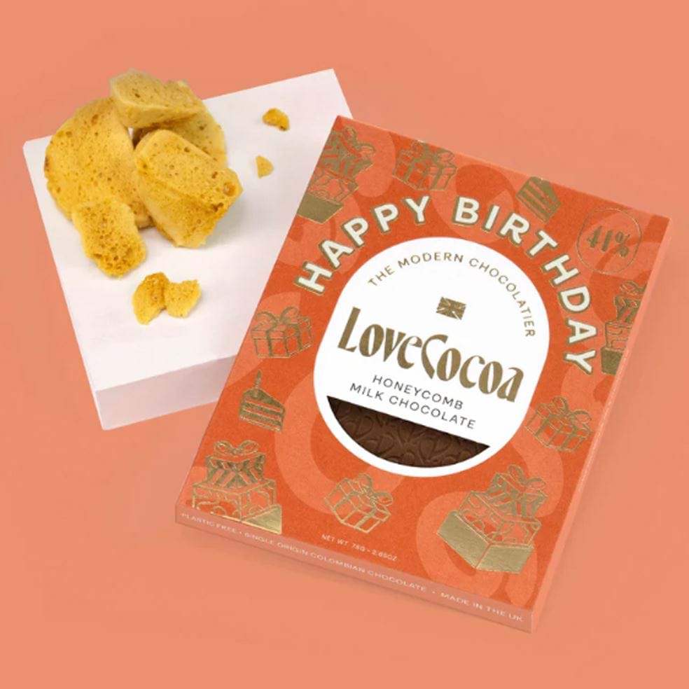 Happy Birthday Honeycomb Milk Chocolate