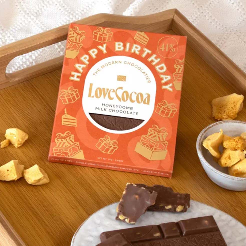 Happy Birthday Honeycomb Milk Chocolate