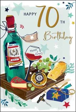 Cheese Board 70th Birthday Card