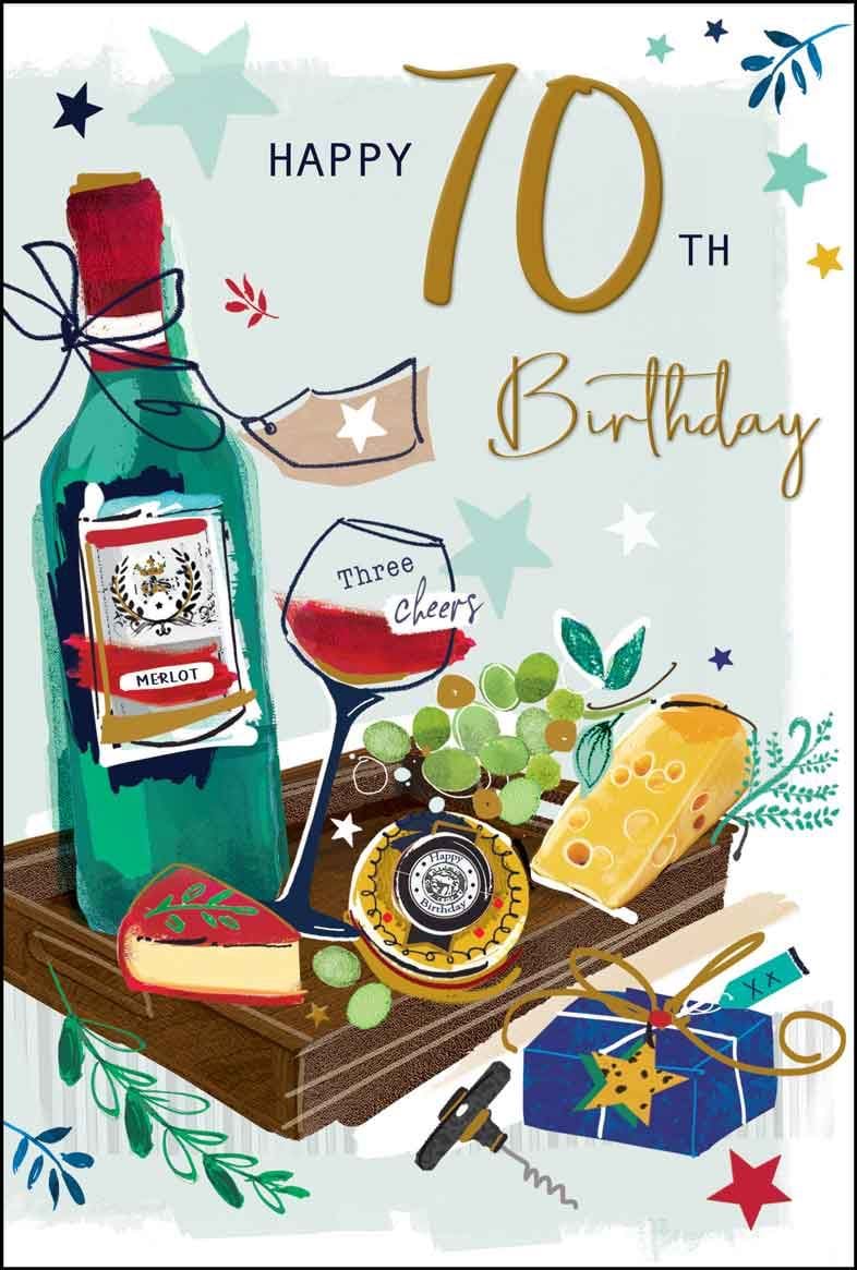 Cheese Board 70th Birthday Card