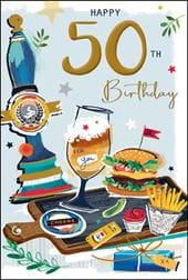 Beer and a Pint 50th Birthday Card