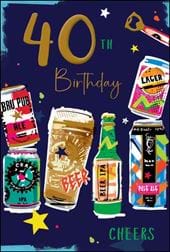 Beers 40th Birthday Card