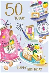 Baking 50th Birthday Card
