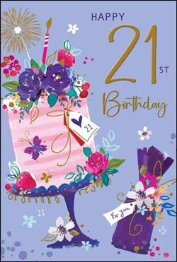 Cake 21st Birthday Card