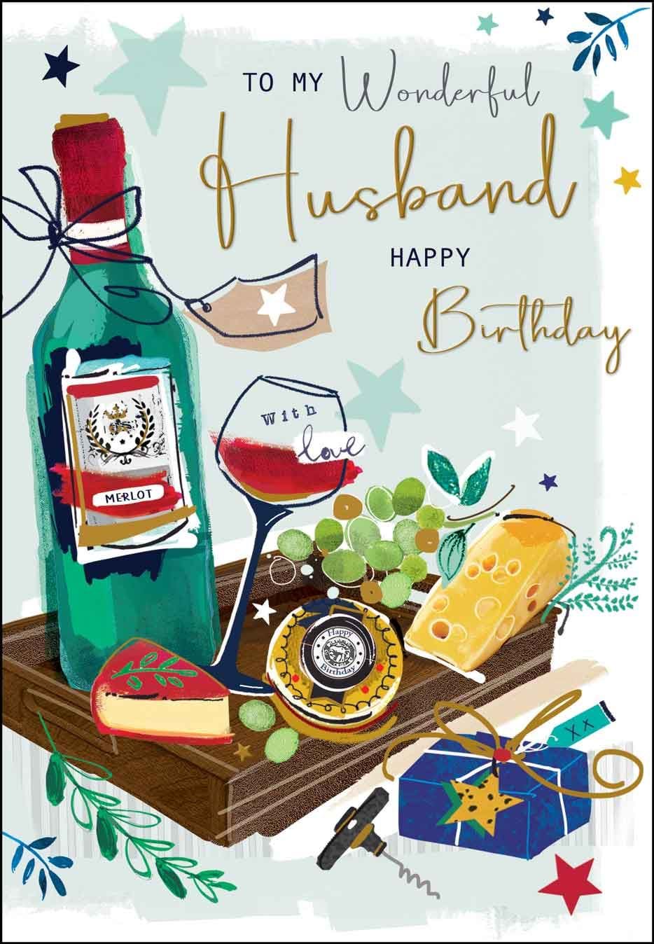 Cheese Board Husband Birthday Card