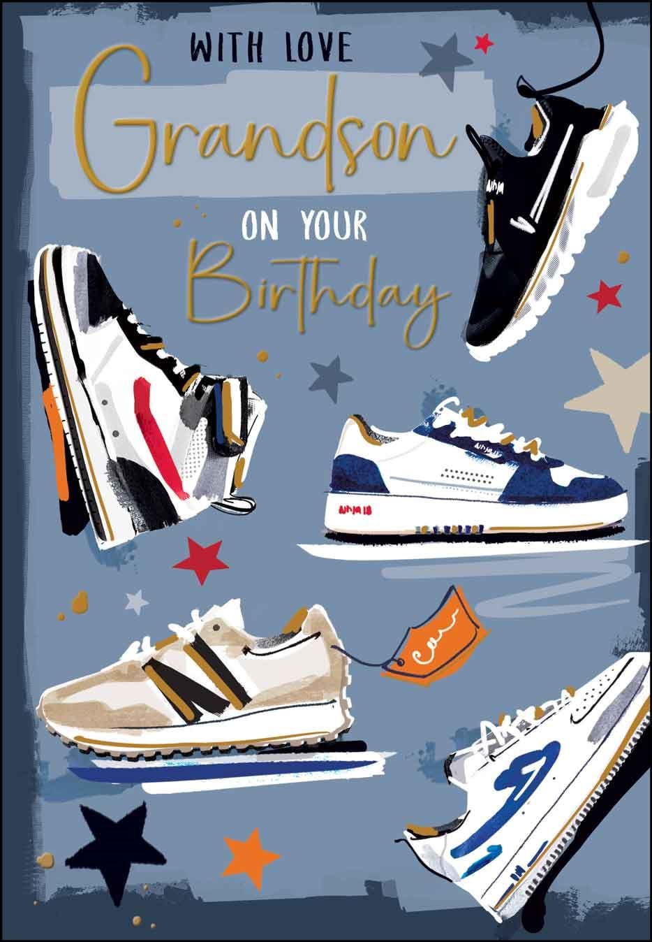 Trainers Grandson Birthday Card