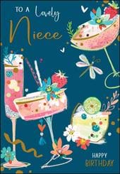 Cocktails Niece Birthday Card