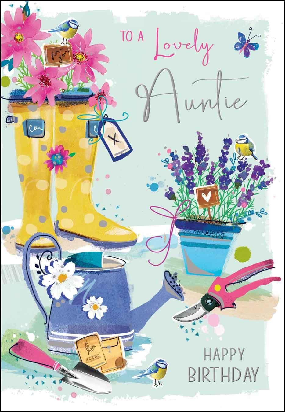 Gardening Auntie Birthday Card