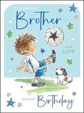 Football Brother Birthday Card