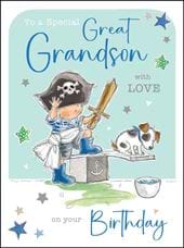 Pirate Great Grandson Birthday Card