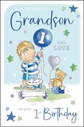 Grandson 1st Birthday Card