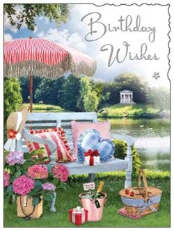 Lakeside Bench Birthday Card