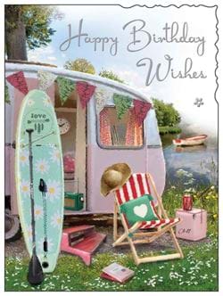 Lakeside Camper Birthday Card