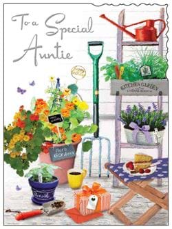 Gardening Auntie Birthday Card