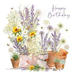 Lavender Floral Birthday Card
