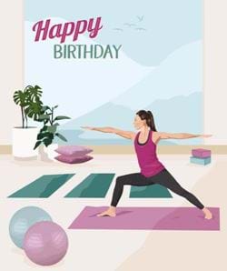 Yoga Birthday Card