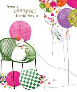 Purrfect Cat Birthday Card