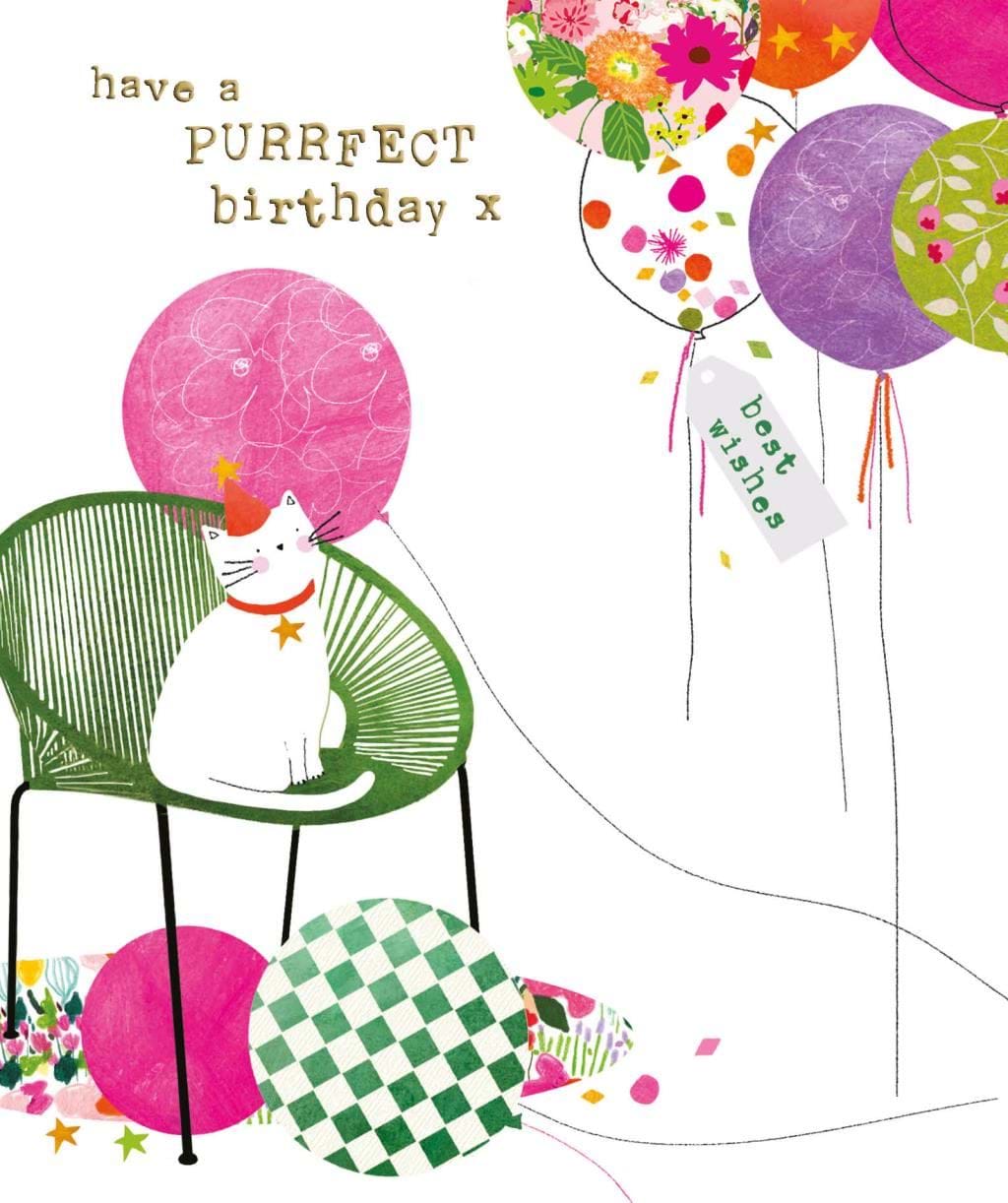Purrfect Cat Birthday Card