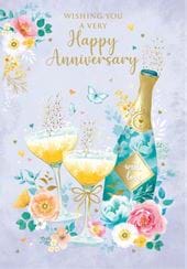 Champagne Wishes Anniversary Card