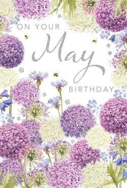 Floral May Birthday Card