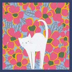 White Cat Birthday Card
