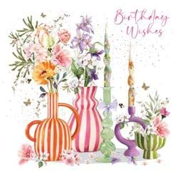 Flower Vases Birthday Card