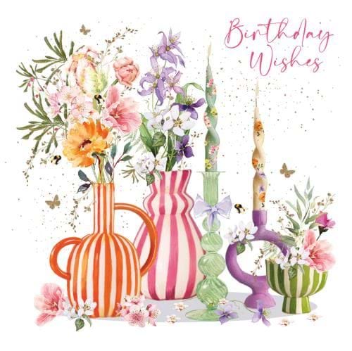 Flower Vases Birthday Card