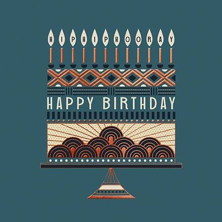 Hip Hip Hooray Cake Birthday Card
