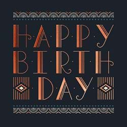 Copper Type Birthday Card
