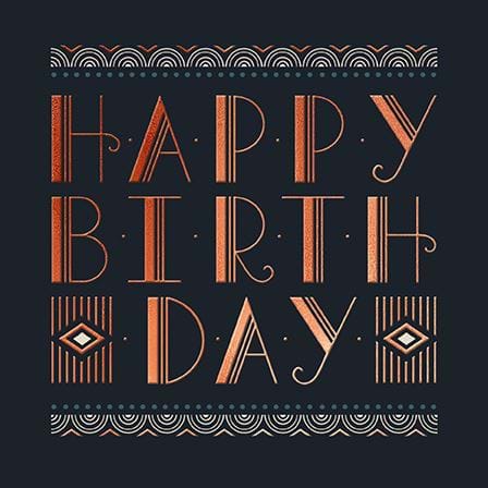 Copper Type Birthday Card