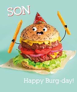 Burger Son Birthday Card