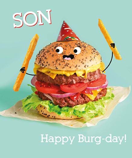 Burger Son Birthday Card