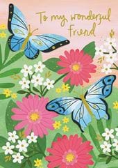 Butterflies Friend Birthday Card